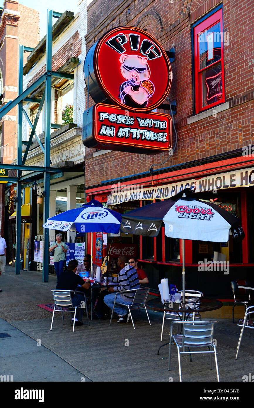 Beale Street Blues di Memphis, Tennessee TN Foto Stock