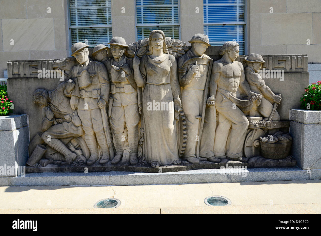 La scultura del Mississippi War Memorial Building Jackson MS US Foto Stock