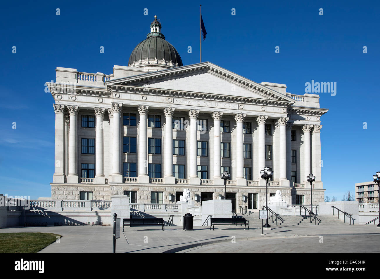 Stato dello Utah capitale colonne di costruzione Foto Stock