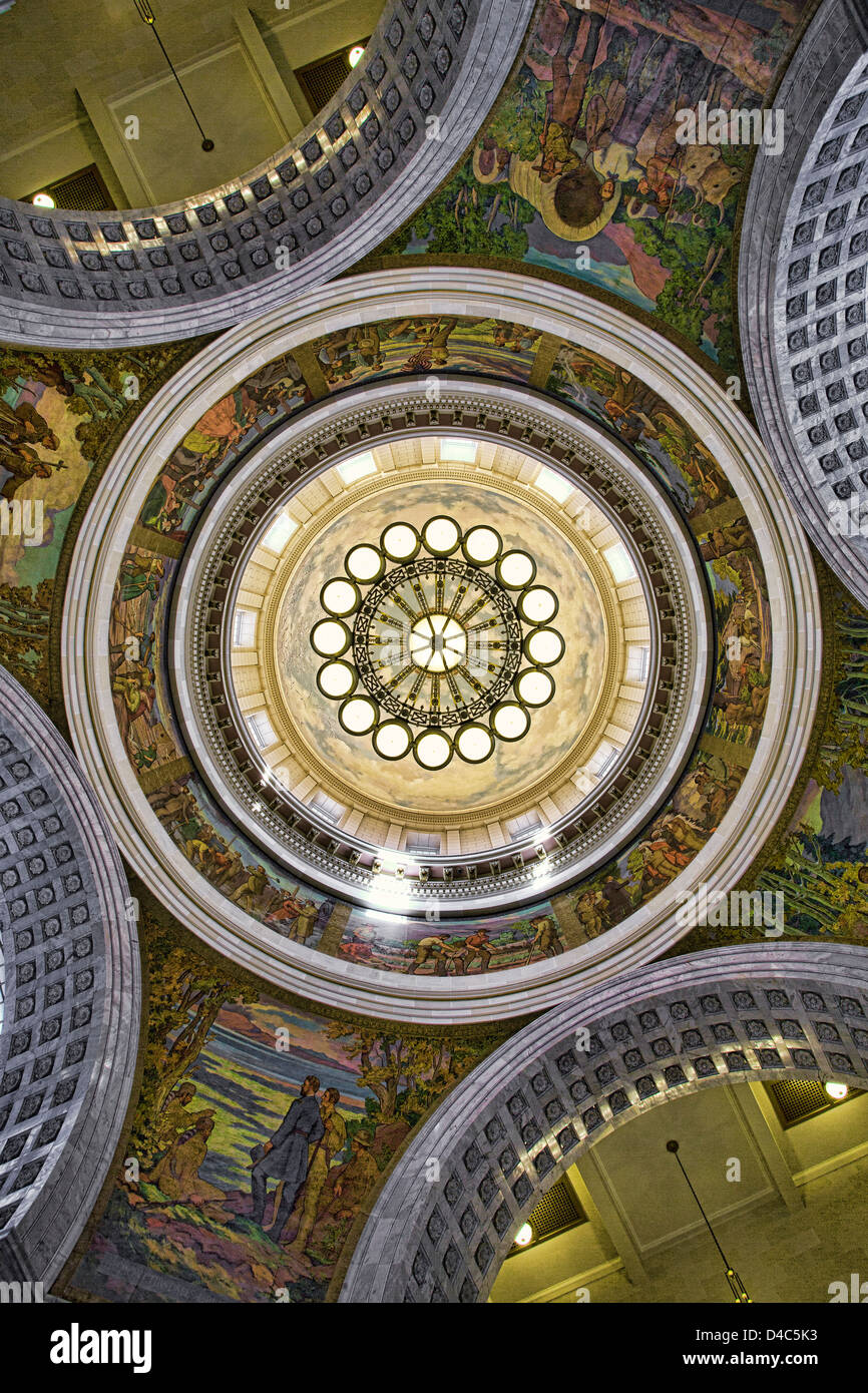 La Utah State Capital affresco dipinto sul soffitto Foto Stock