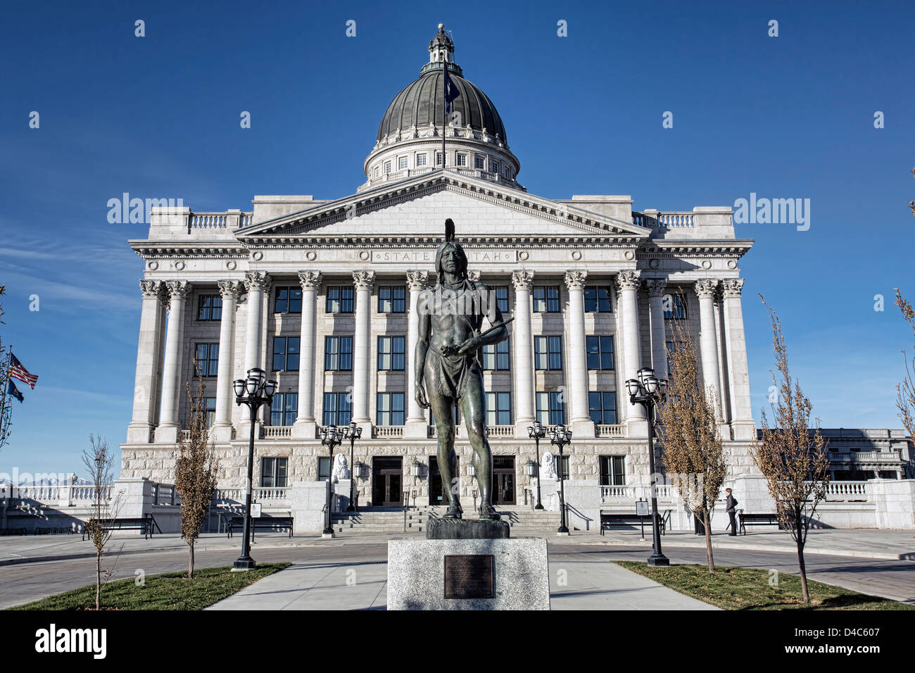 La Utah State Capital capo indiano Massasoit statua Foto Stock