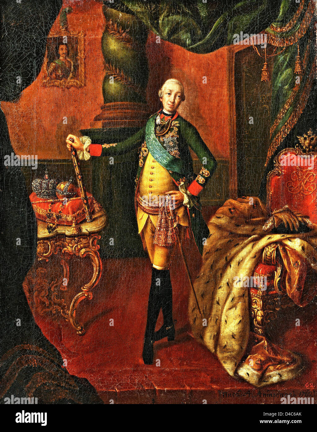 Aleksey Antropov, Ritratto di Pietro III. 1762 olio su tela. Galleria Tretyakov a Mosca, Russia Foto Stock