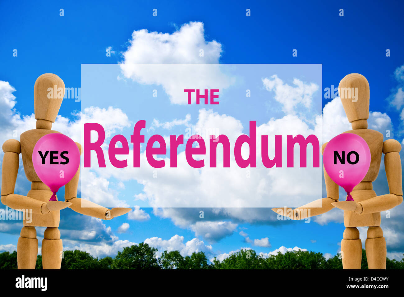 Il referendum e votare sì no Foto Stock