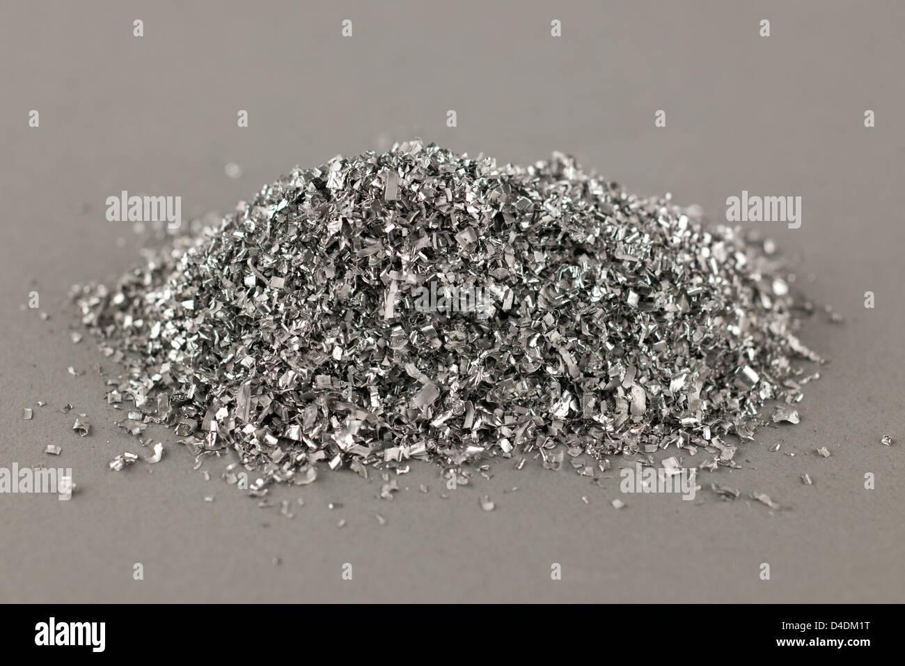 Pila di trucioli di alluminio Foto Stock