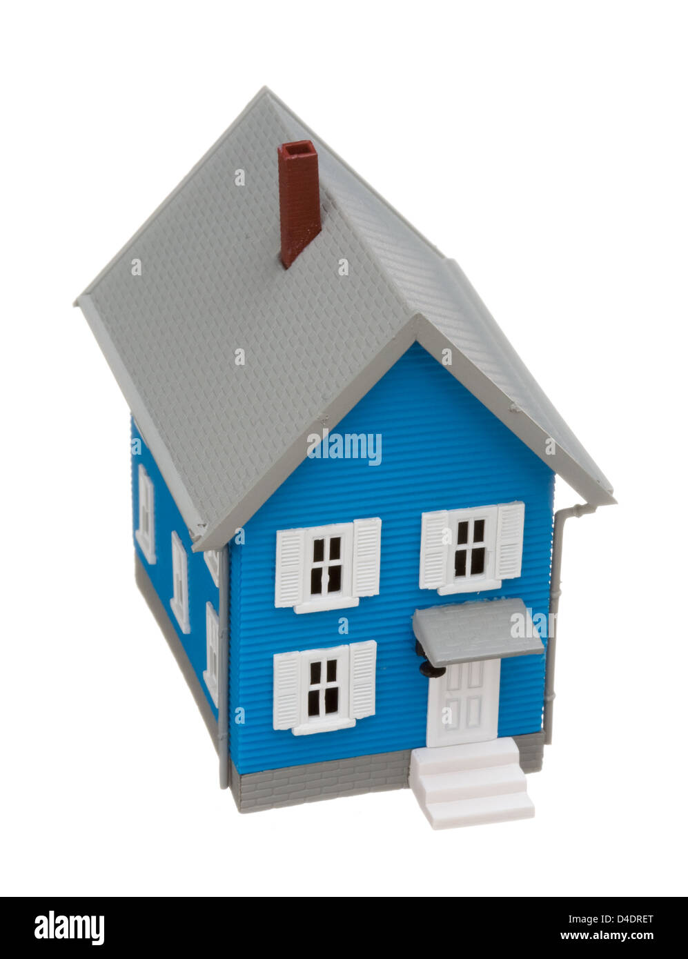 Modello di casa isolata su sfondo bianco Foto Stock
