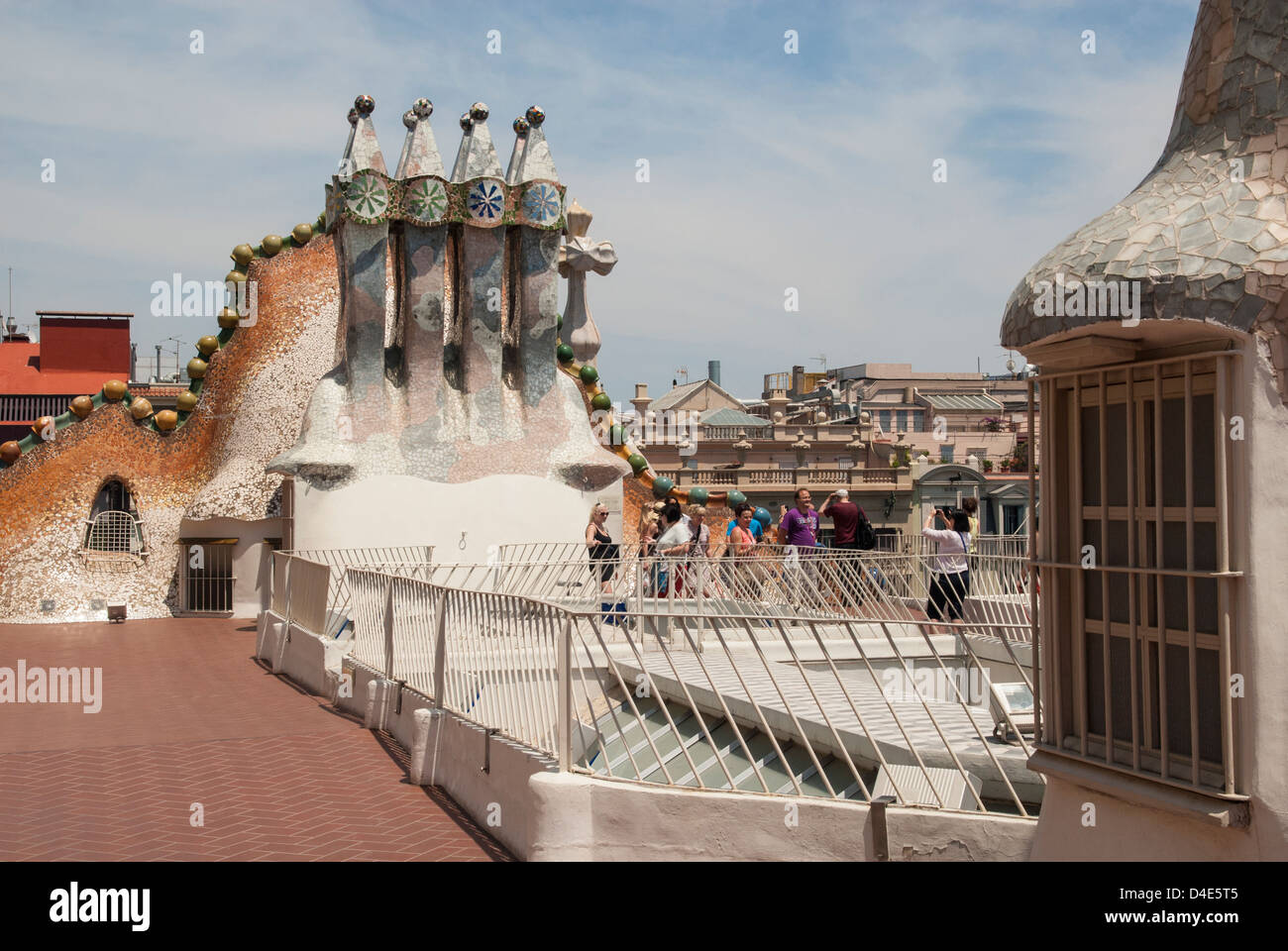 Visita il padiglione di Gaudi Casa Batllo a Barcellona, Catalunya, Spagna, Europa Foto Stock