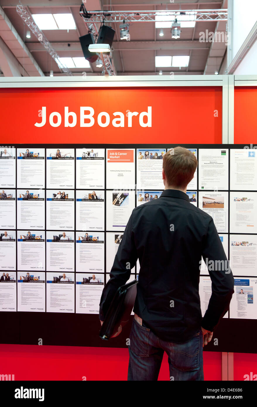 Hannover, Germania, sul mercato del lavoro alla fiera industriale di Hannover Foto Stock