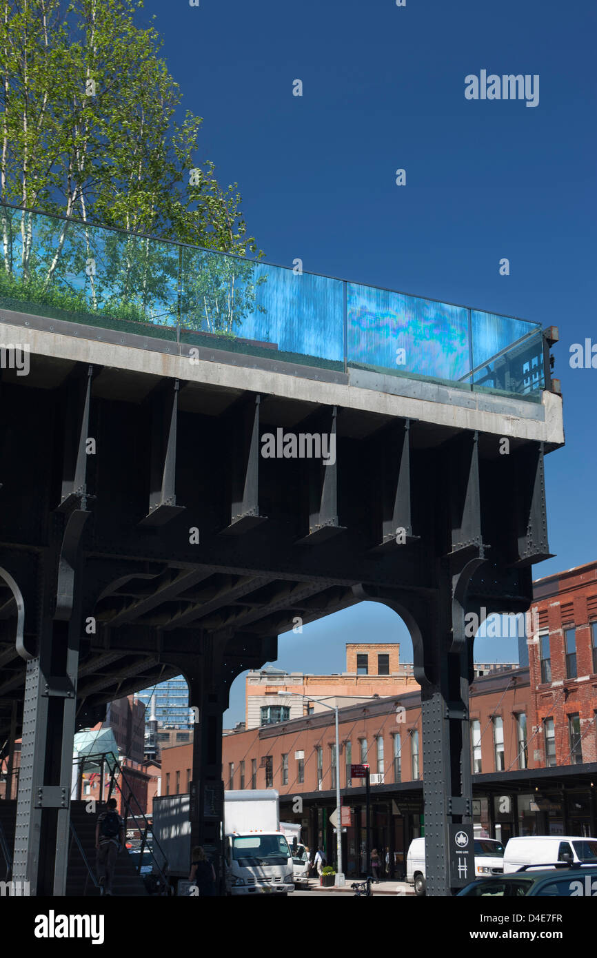 Estremità del sud della linea alta elevata parco urbano Confezionamento carne District di Manhattan A NEW YORK CITY USA Foto Stock