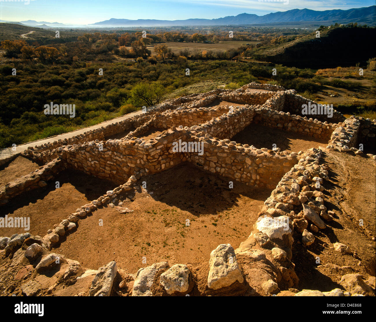 Tuzigoot monumento nazionale, Sinagua la gente viveva qui da 1125-1400 annuncio. 77 camere al piano terra. Foto Stock