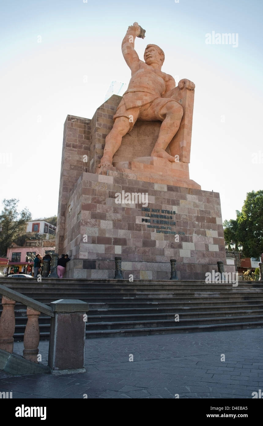 Statua di Pipila; Guanajuato, Guanajuato, Messico Foto Stock