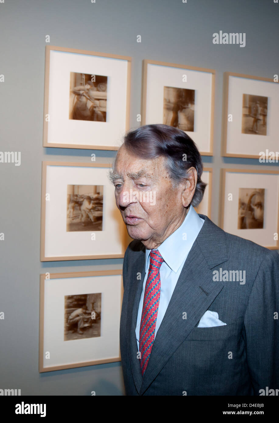 Essen, Germania, Berthold Beitz ha visitato la Krupp mostra fotografica Foto Stock