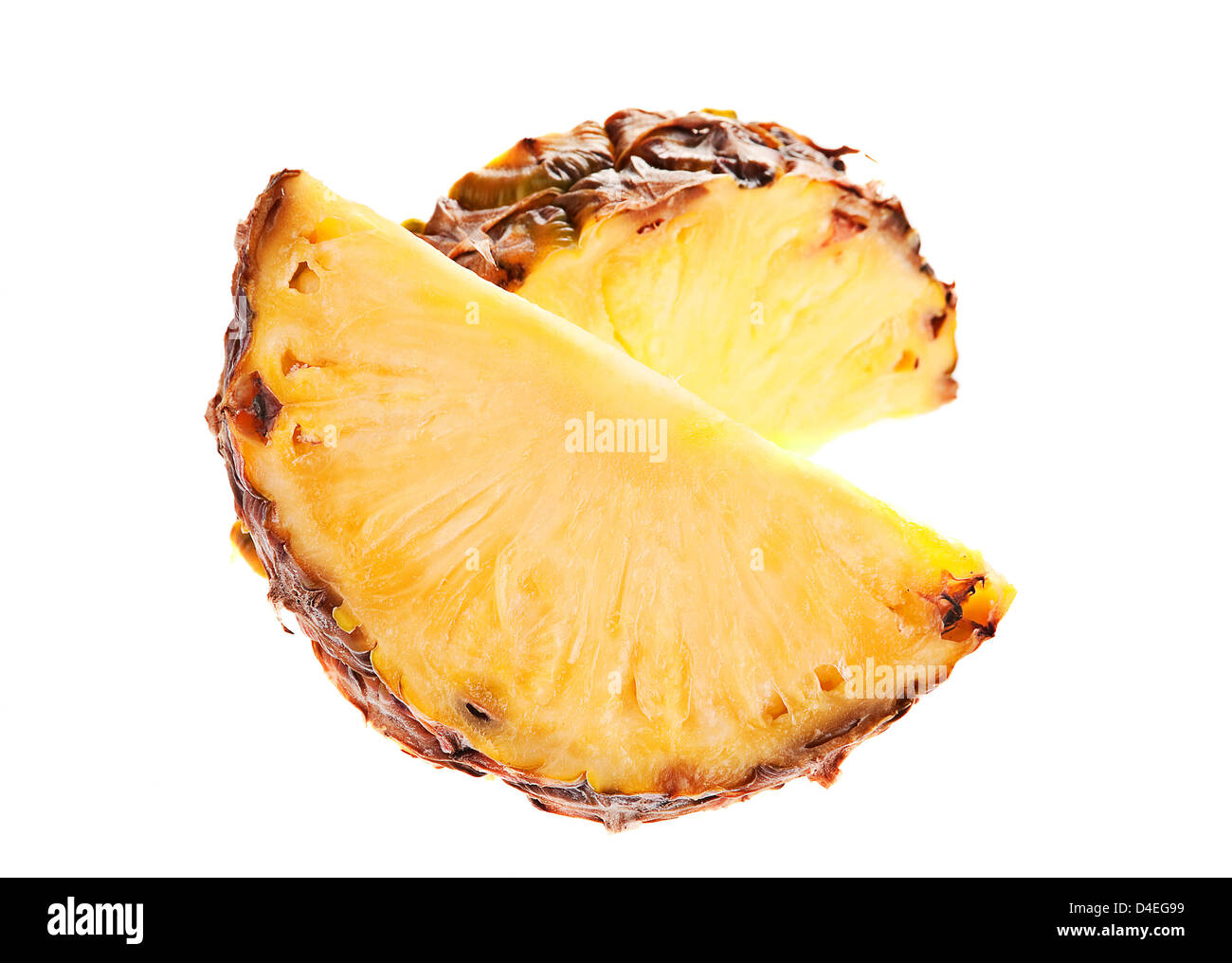 Ananas frutta slice isolato su bianco Foto Stock