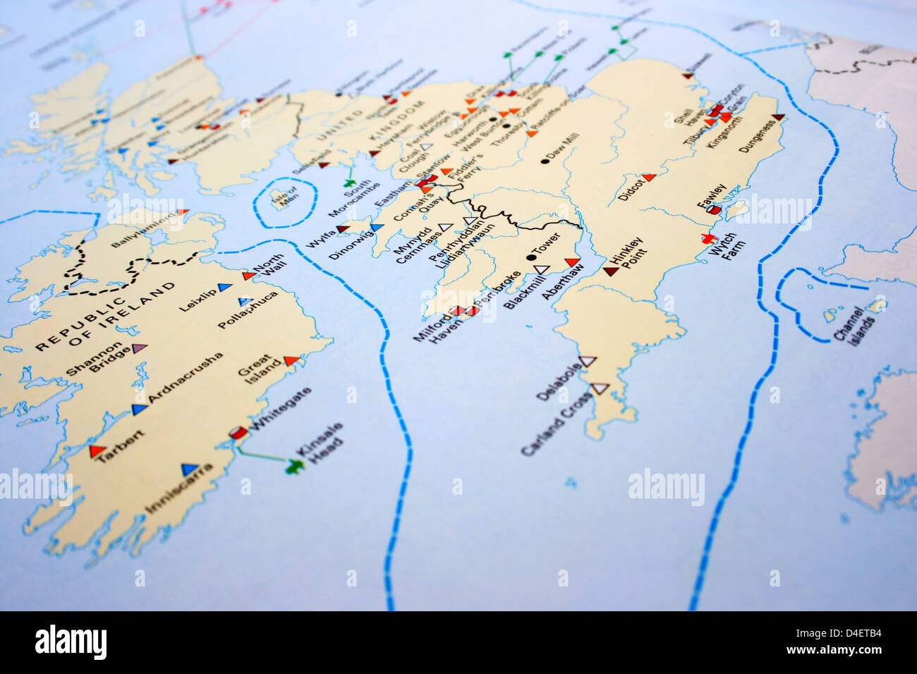 Regno Unito mappa, risorse. Foto Stock