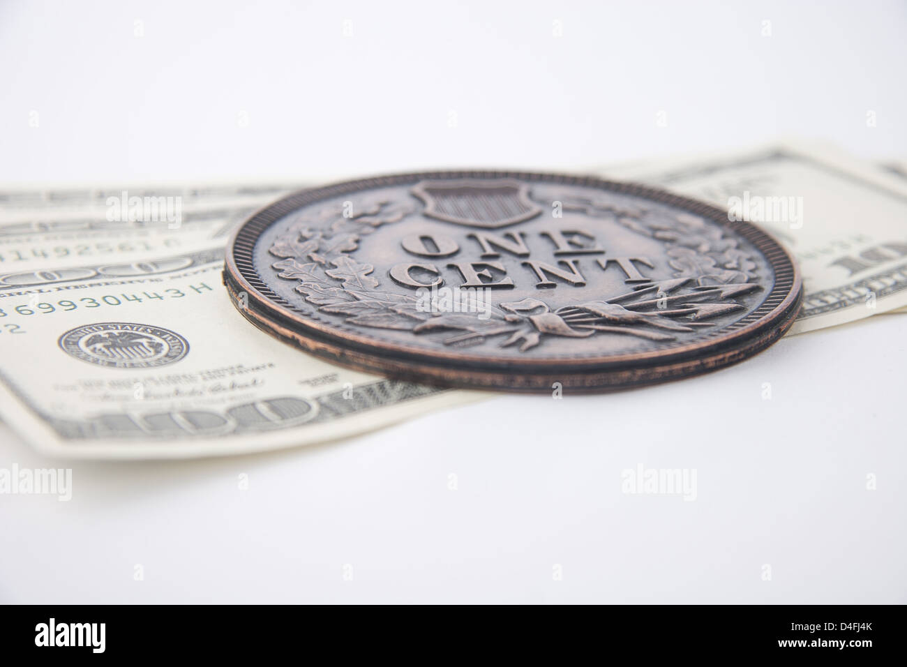 Grande negozio di souvenirs cento monete e banconote di dollari Foto Stock