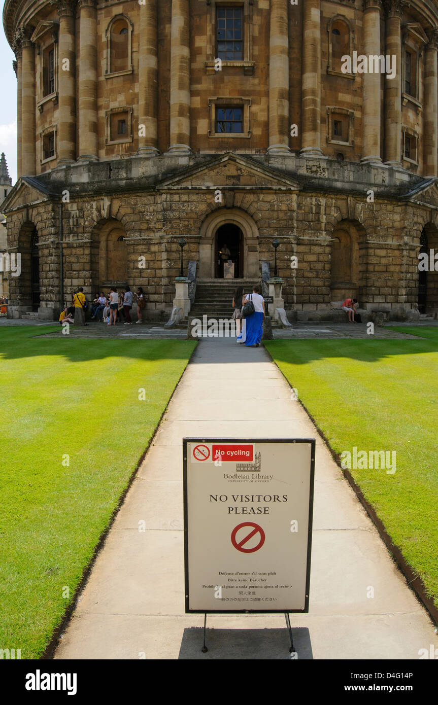 I visitatori non consentito in Radcliffe Camera, Oxford Inghilterra Foto Stock