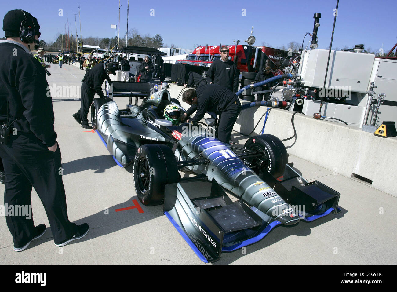 Marzo 12, 2013 - Birmingham, Alabama, Stati Uniti - Indycar test al Barber Motorsport Park, Birmingham,AL, 11-13 marzo 2013, Tony Kanaan, KV Racing Technology (credito Immagine: © Ron Bijlsma/ZUMAPRESS.com) Foto Stock