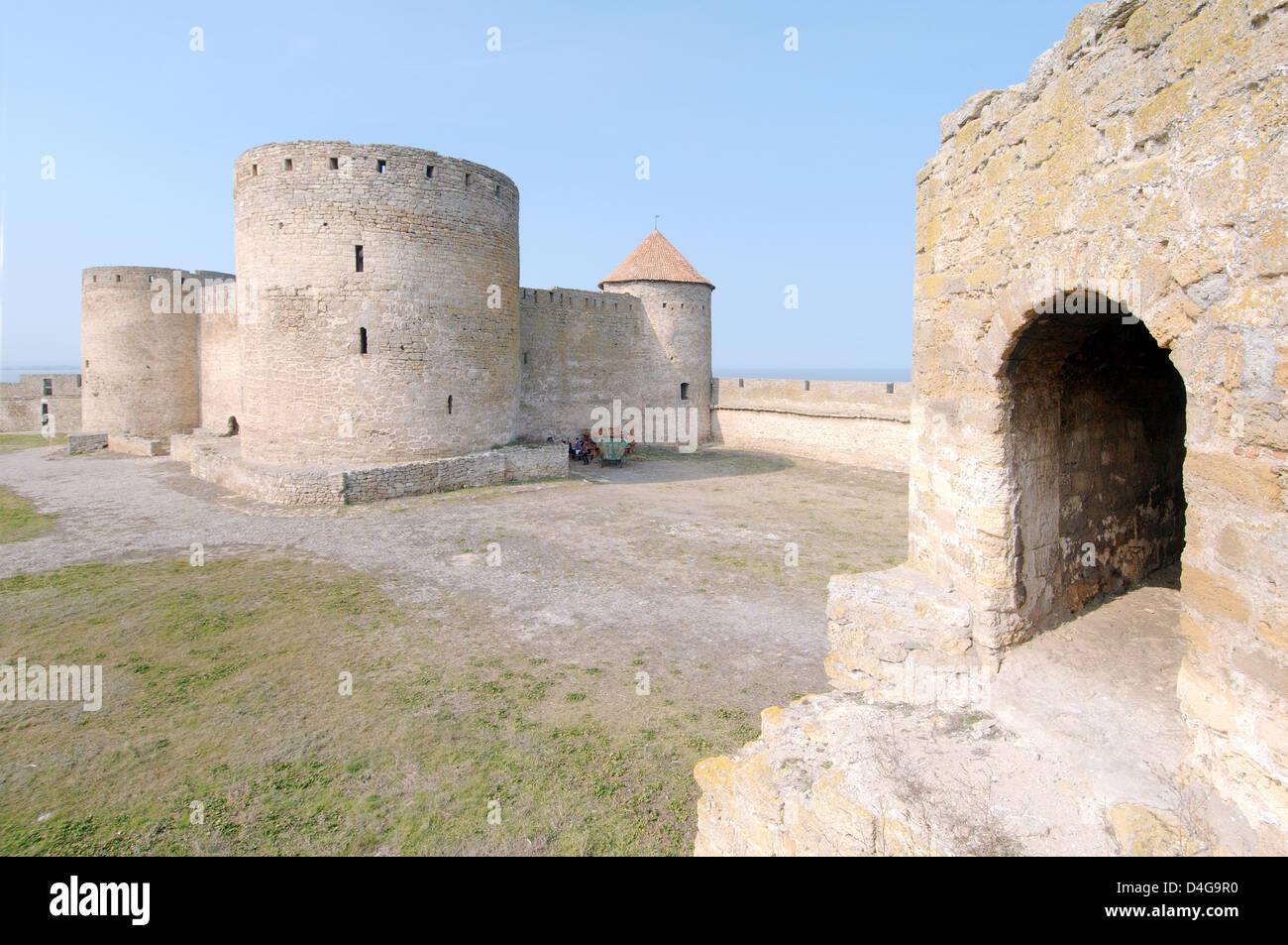 La parte interna della fortezza Akkerman (White rock, bianco fortezza), Belgorod-Dnestrovskiy , Ucraina, Europa orientale Foto Stock