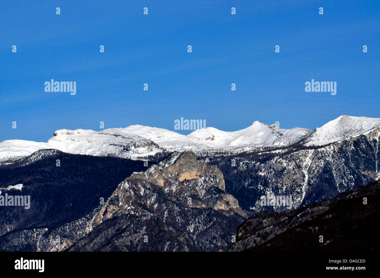 Scenic paesaggio di montagna girato a Dolomiti Foto Stock