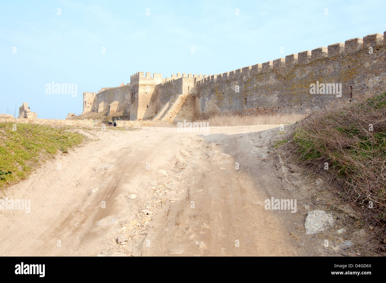 La fortezza Akkerman dal Dniester Liman (White rock, bianco fortezza), Belgorod-Dnestrovskiy , Ucraina, Europa orientale Foto Stock