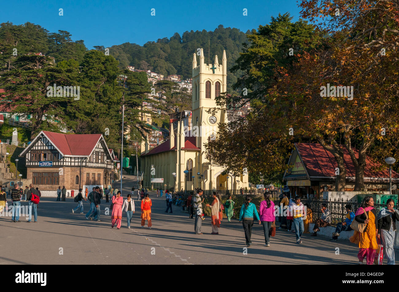 San Micheals chiesa, Shimla, a nord-ovest di Himalaya Himachal Pradesh, India, Asia Foto Stock