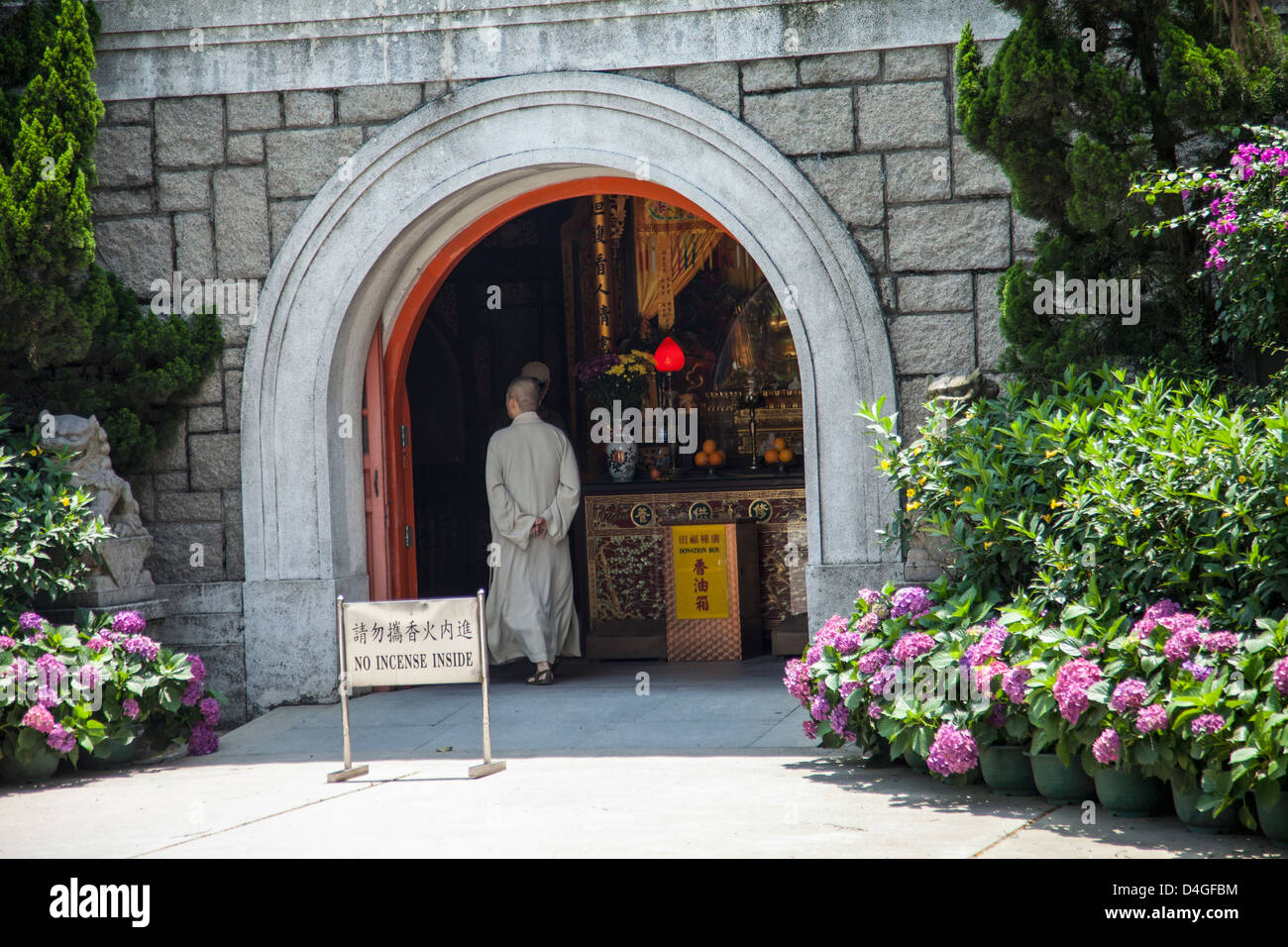 Il Monastero Po Lin in corrispondenza di Ngong Ping, Lantau Island, Hong Kong, Cina Foto Stock