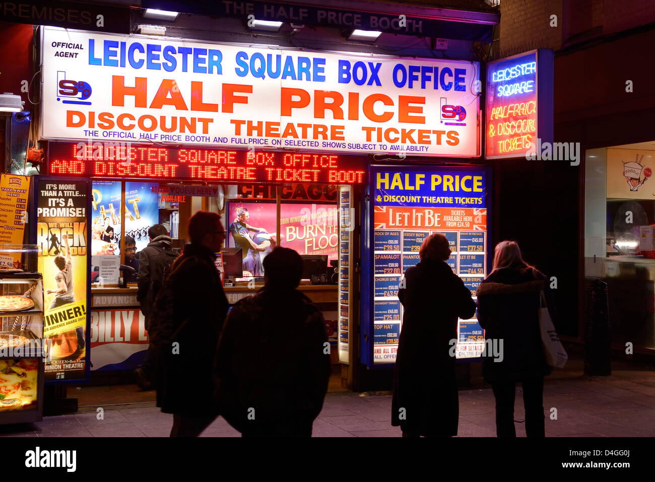 Discount Theatre Ticket Booth a Leicester Square London REGNO UNITO Foto Stock