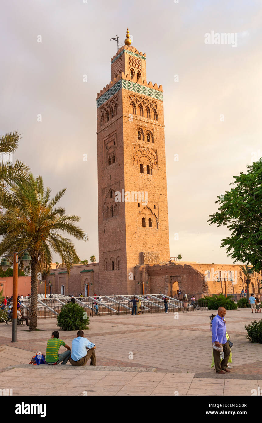 Moschea e minareto di Koutoubia, Marrakech, Marocco. Foto Stock