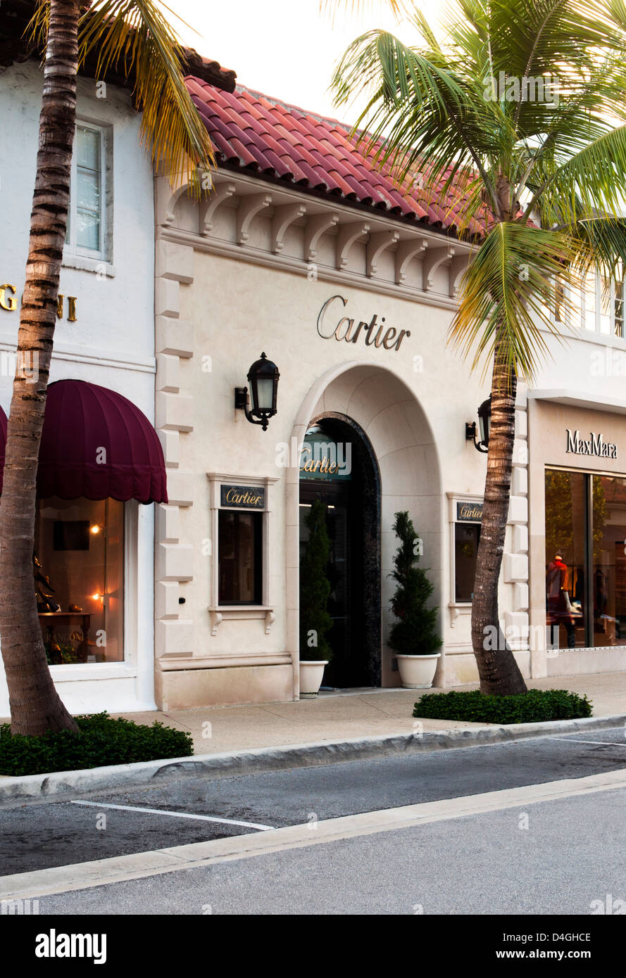 Cartier storefront, Worth Avenue, west pam beach florida Foto Stock