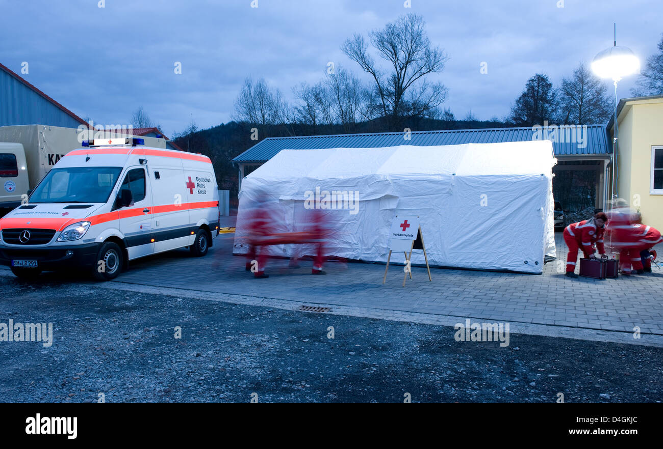 Meiningen, Germania, membri della RDC a Katastrophenuebung Foto Stock