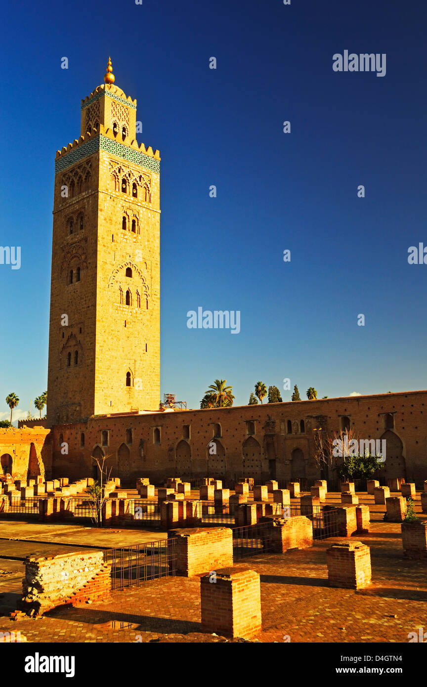 La Moschea di Koutoubia, Marrakech, Marocco, Africa del Nord Foto Stock