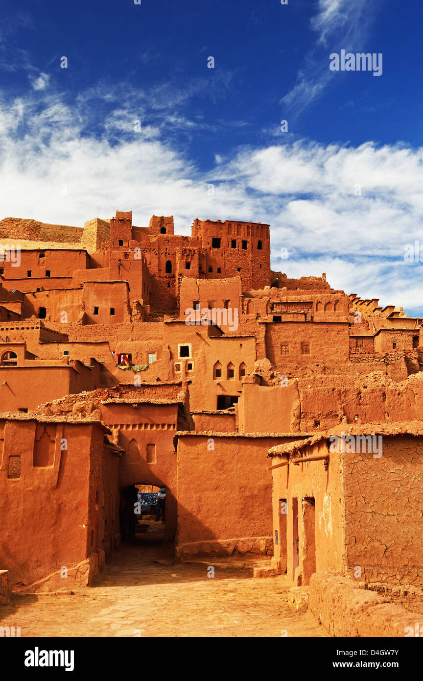 Kasbah di Ait-Benhaddou, Sito Patrimonio Mondiale dell'UNESCO, Marocco, Africa del Nord Foto Stock