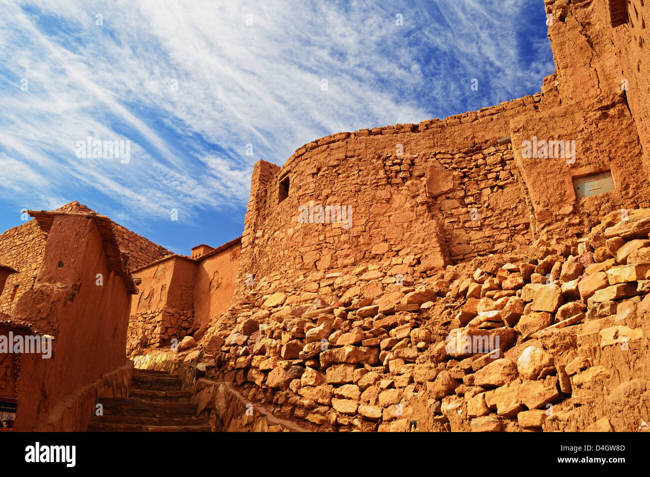 Kasbah di Ait-Benhaddou, Sito Patrimonio Mondiale dell'UNESCO, Marocco, Africa del Nord Foto Stock