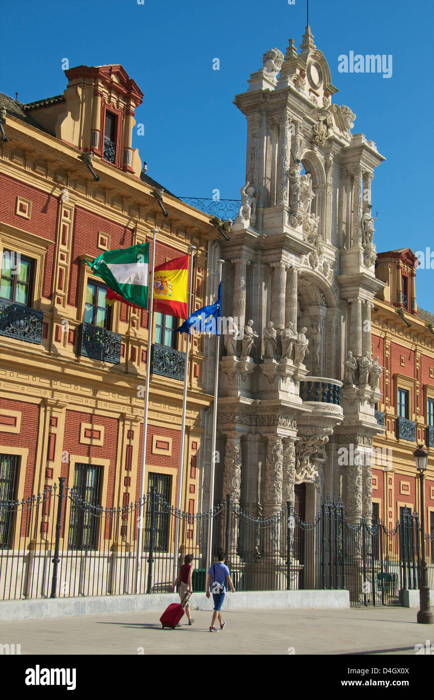 San Telmo Palace, facciata, Siviglia, in Andalusia, Spagna Foto Stock