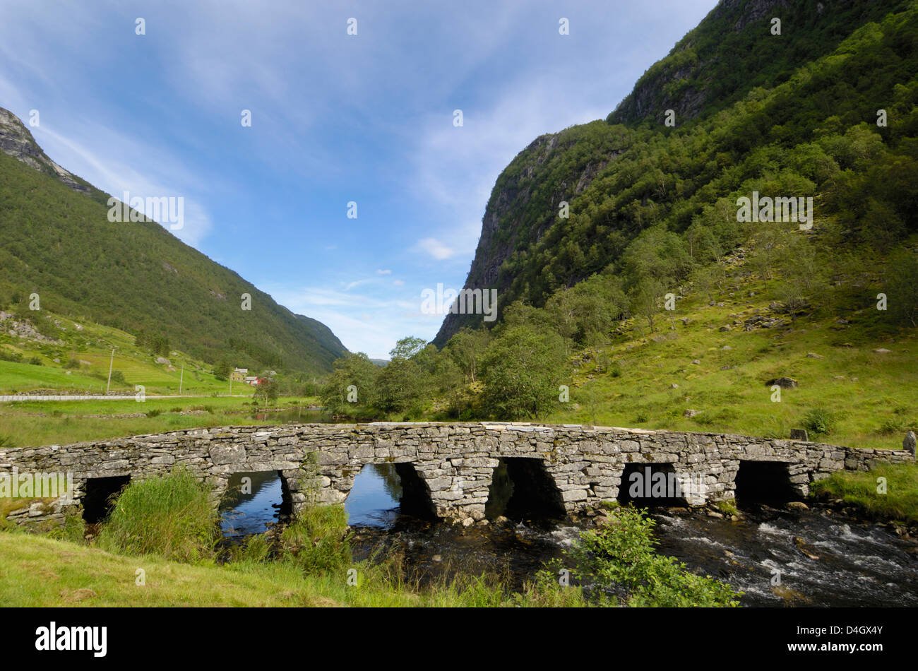 Ponte Vecchio, Ytredalen, Sogn og Fjordane, Norvegia e Scandinavia Foto Stock