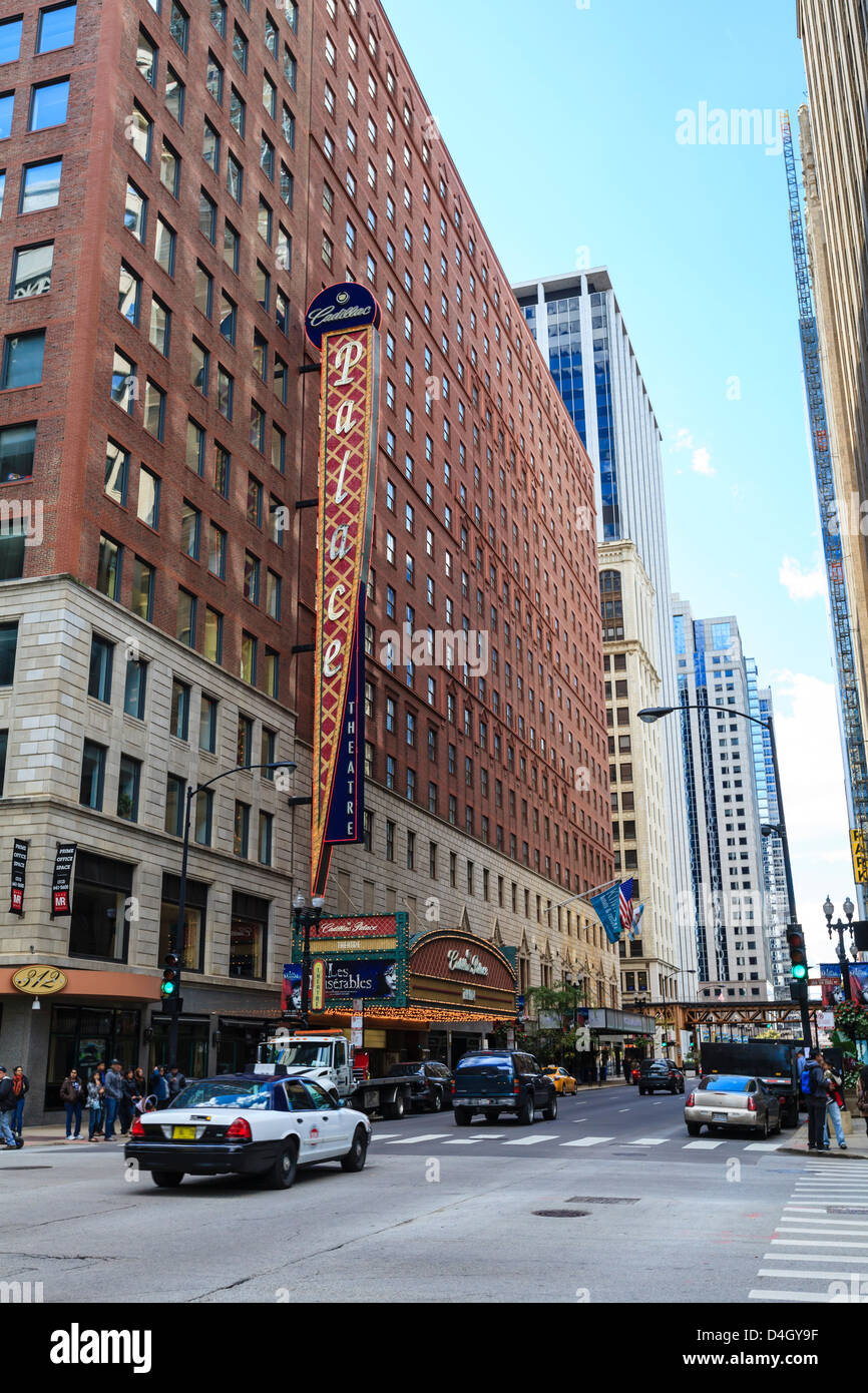 Il quartiere del teatro, il Loop, Chicago, Illinois, Stati Uniti d'America Foto Stock