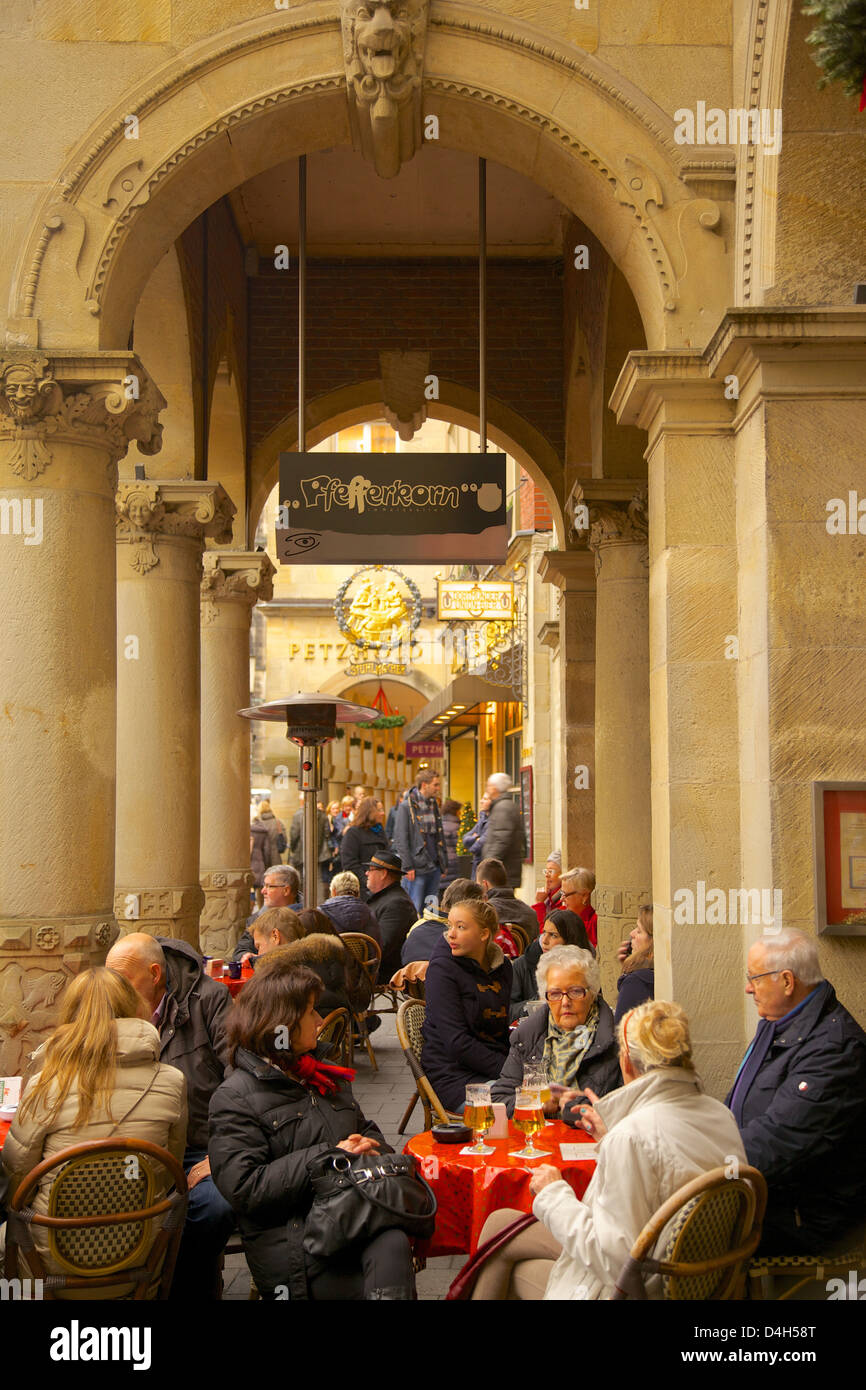 Prinzipalmarkt, Munster, Renania settentrionale-Vestfalia, Germania Foto Stock