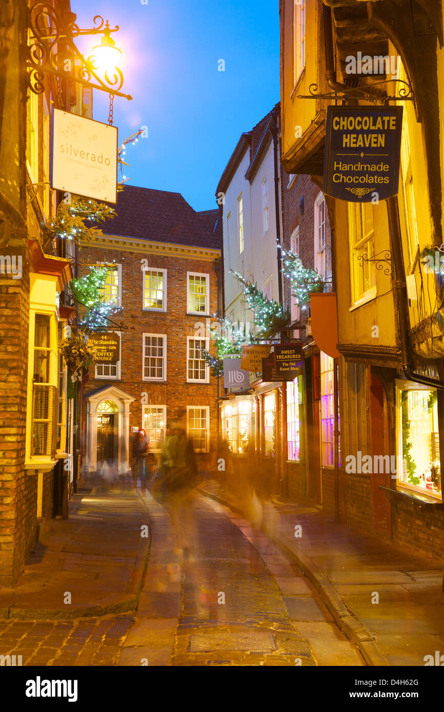 Il Caos a Natale, York, nello Yorkshire, Inghilterra, Regno Unito Foto Stock