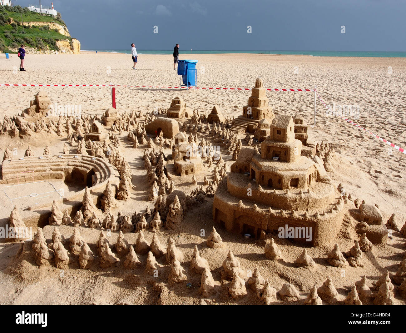 Sabbia Arte Scultura sulla spiaggia Albufeira portogallo Foto Stock