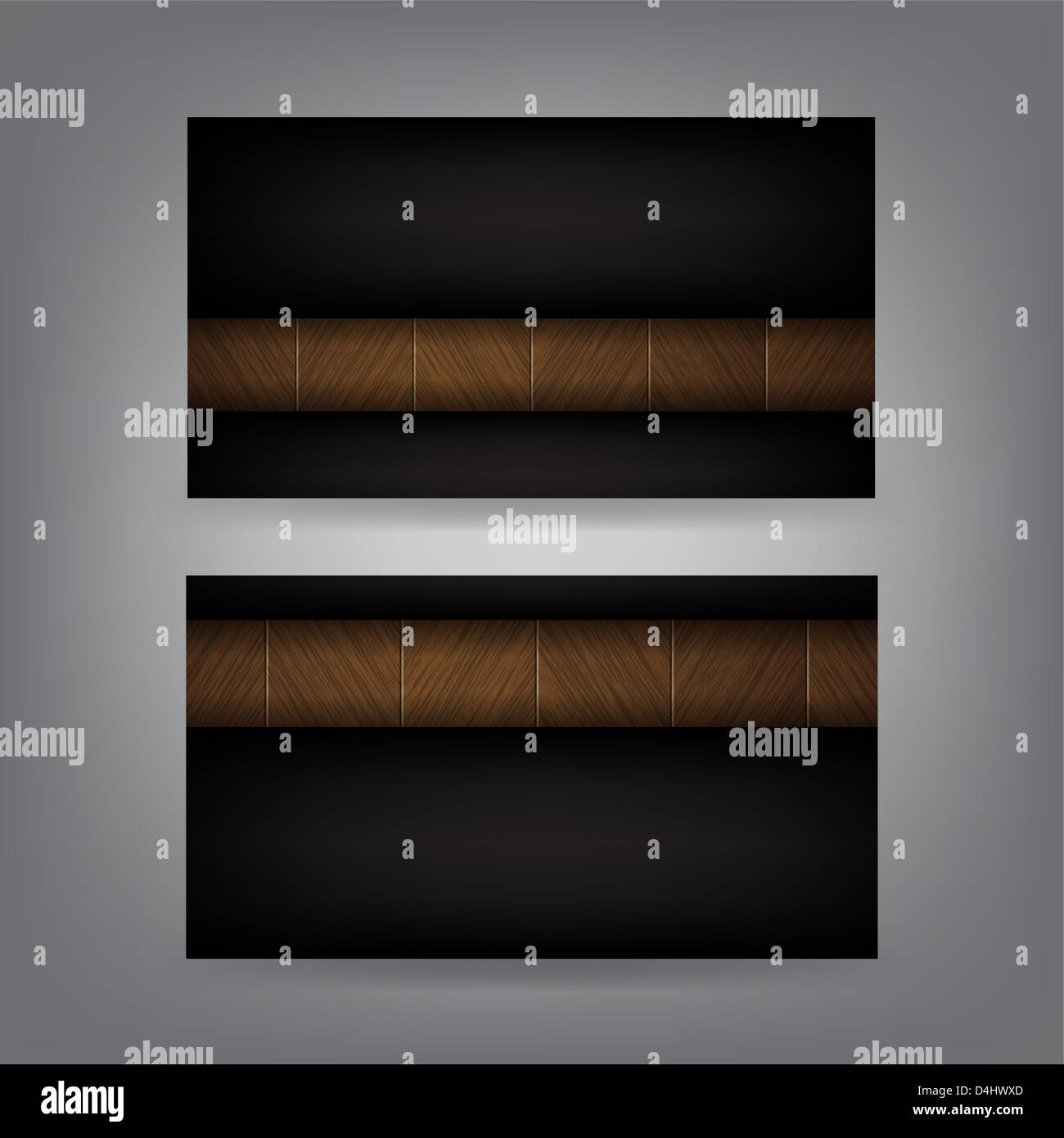 Legno e metallo tema business card template Foto Stock