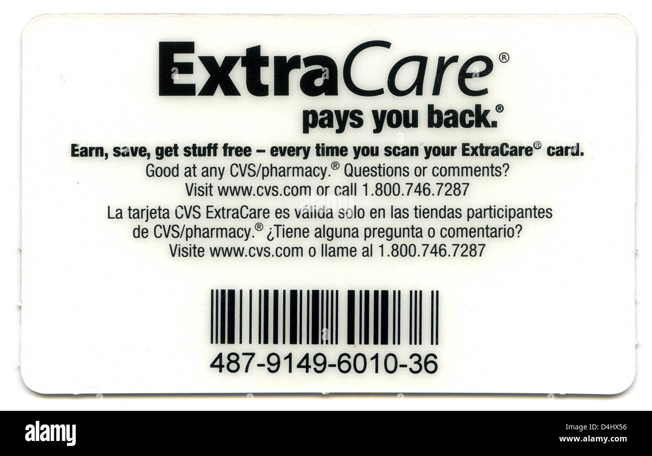 Bilingue cura Extra scheda utilizza un codice a barre utilizzando il prodotto universale il codice che consente ai clienti di ottenere la corrente dei coupon di sconto Foto Stock
