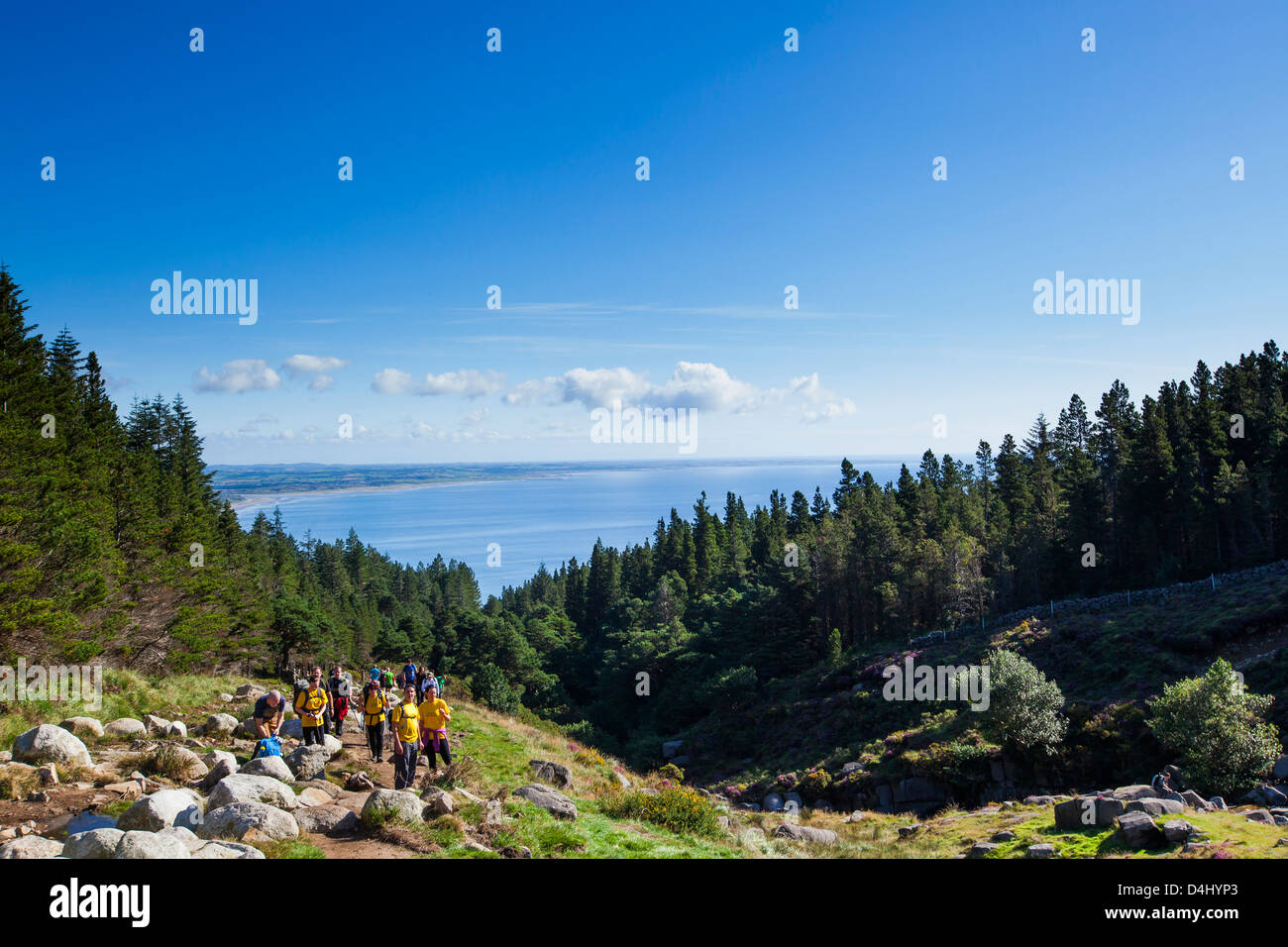 Arrampicata Slieve Donard, Mourne Mountains, Co. Down, Irlanda del Nord Foto Stock