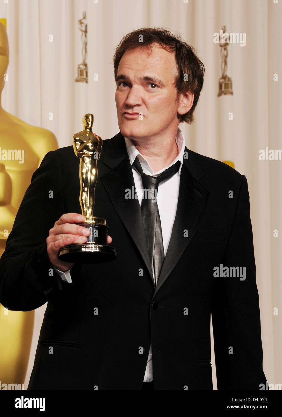 QUENTIN TARANTINO US produttore di film con il suo Oscar nel febbraio 2013. Foto di Jeffrey Mayer Foto Stock