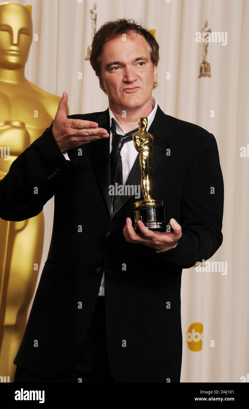 QUENTIN TARANTINO US produttore di film con il suo Oscar nel febbraio 2013. Foto di Jeffrey Mayer Foto Stock