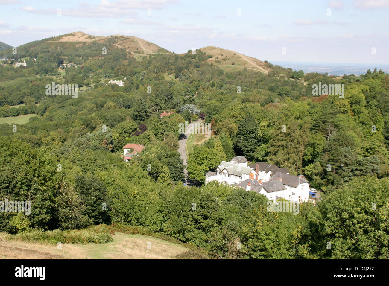 Malvern Hills vista nord dal British Camp Herefordshire Beacon Worcestershire Inghilterra REGNO UNITO Foto Stock