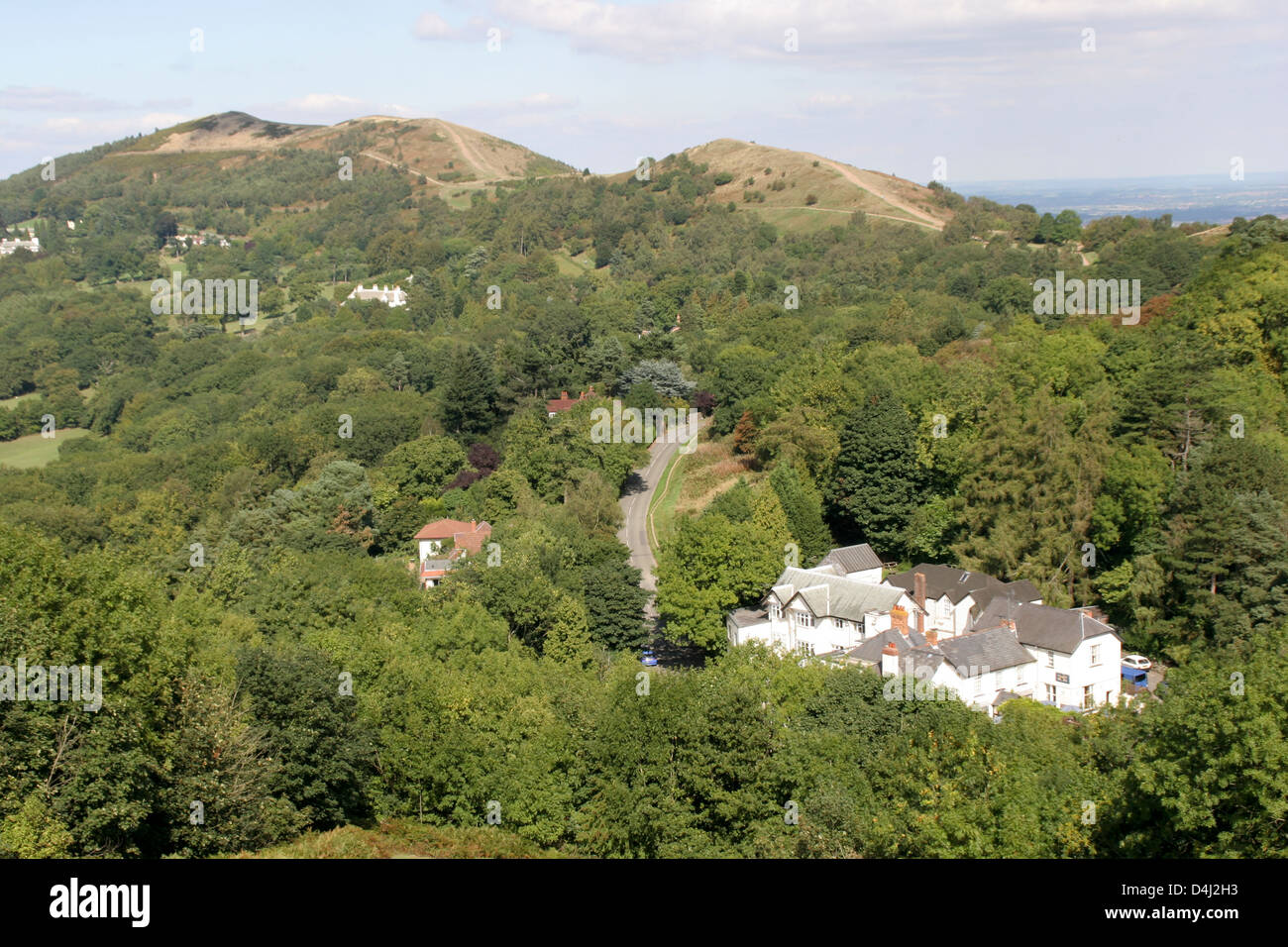 Malvern Hills vista da nord di Herefordshire Beacon Worcestershire Inghilterra REGNO UNITO Foto Stock