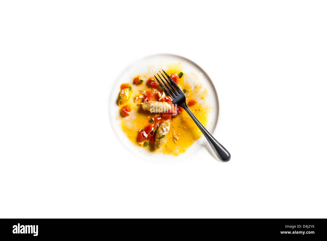 Gnocchi di melanzane con pomodoro fresco e Ricotta Salata Foto Stock