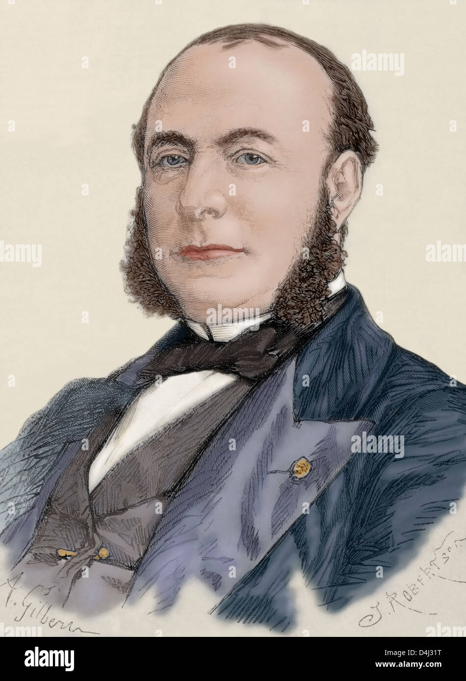Adolphe Billault (1805-1863). Uomo politico francese. Incisione di figura, Journal Universel, 1870. Colorati. Foto Stock