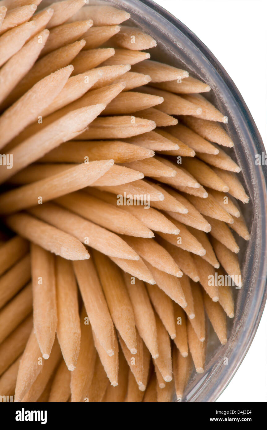 Close up di stuzzicadenti di legno Foto Stock