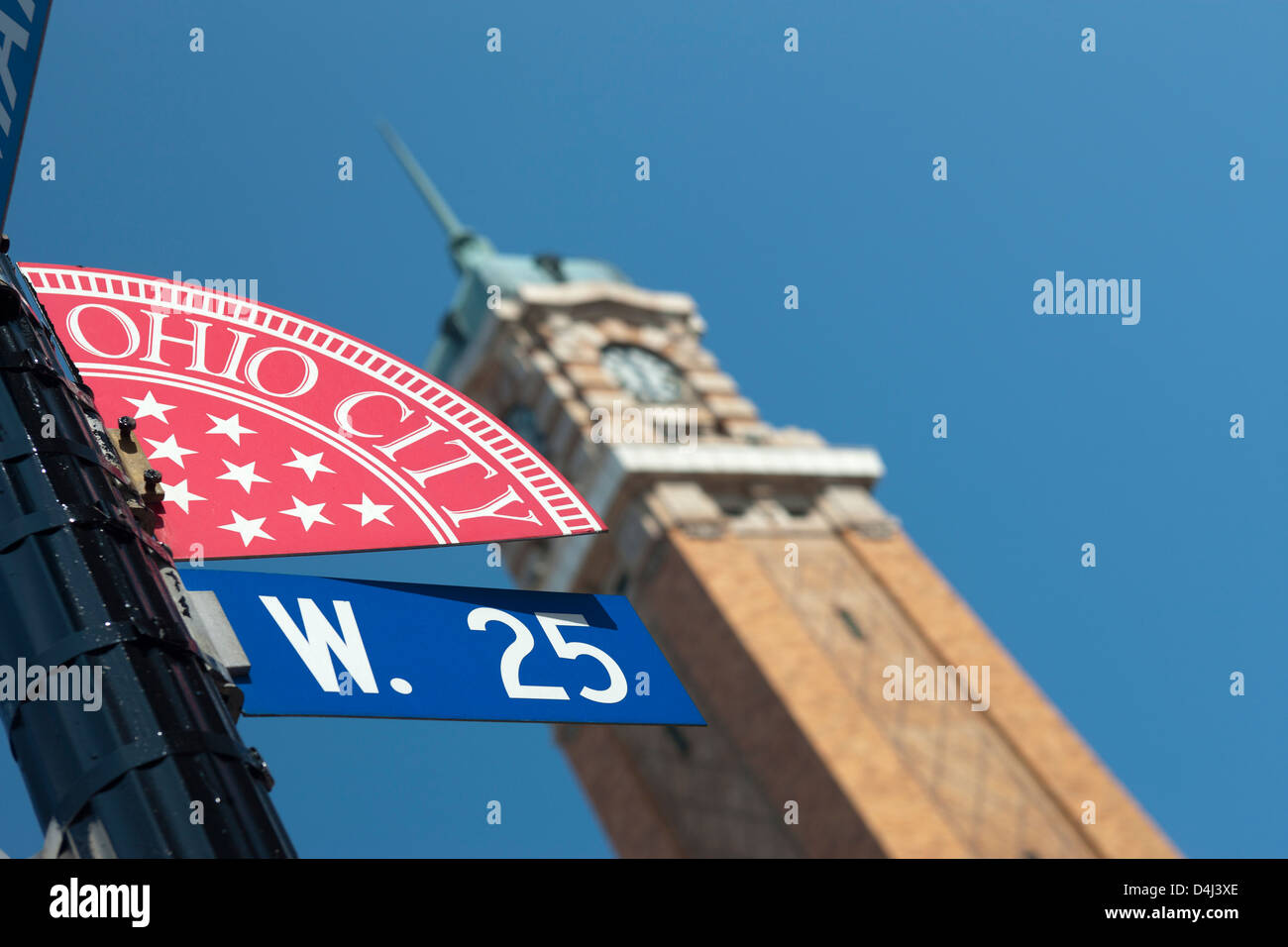 Strada segno WEST SIDE MARKET OHIO città quartiere CLEVELAND OHIO USA Foto Stock