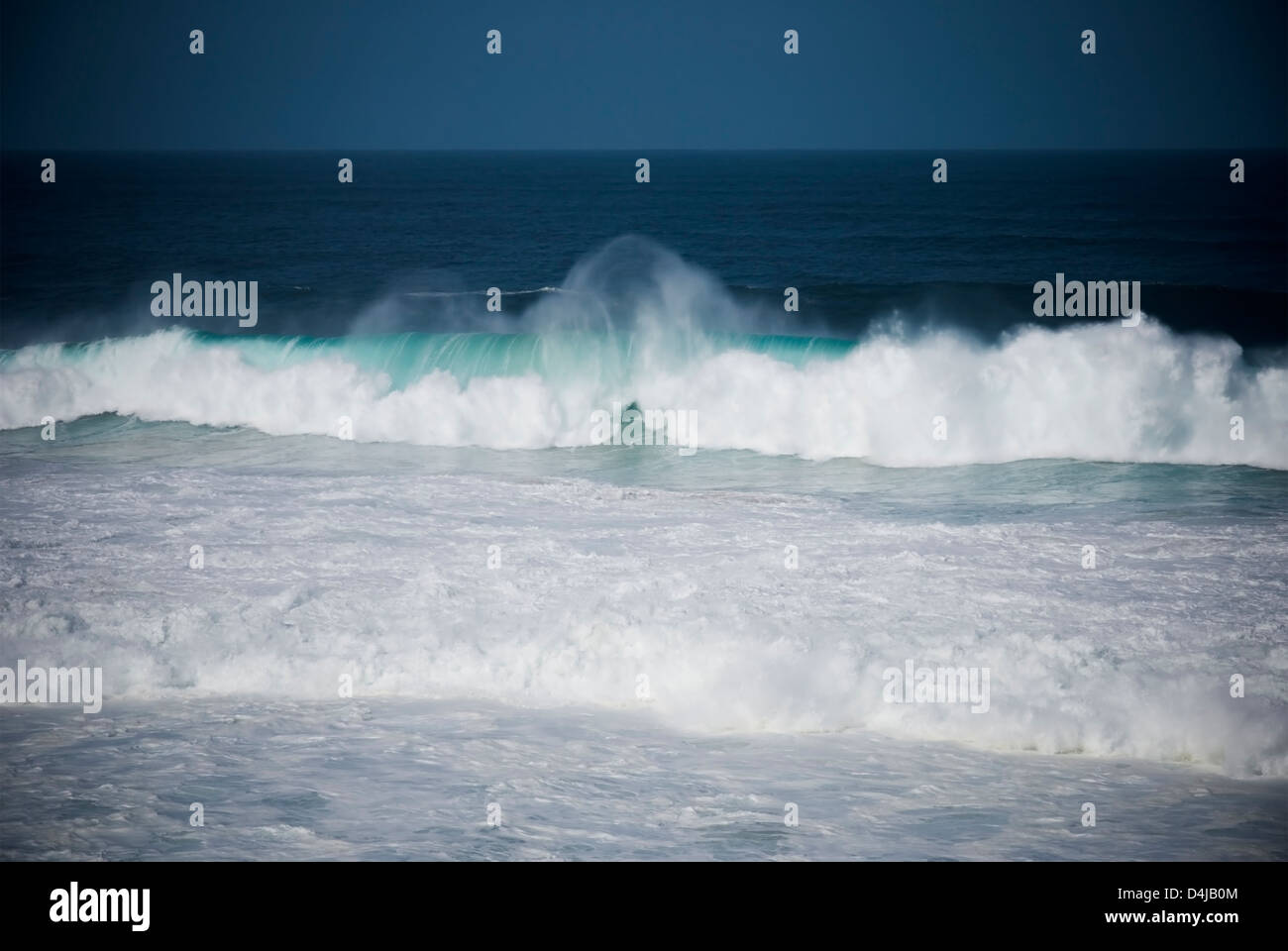 Una forte tempesta sulla costa della Galizia Foto Stock